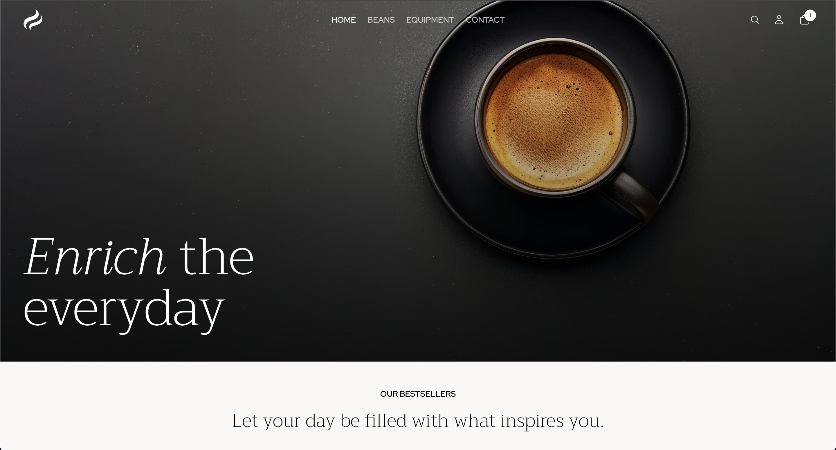 The Coffee Collective Shopify store homepage with 'Enrich the everyday' hero